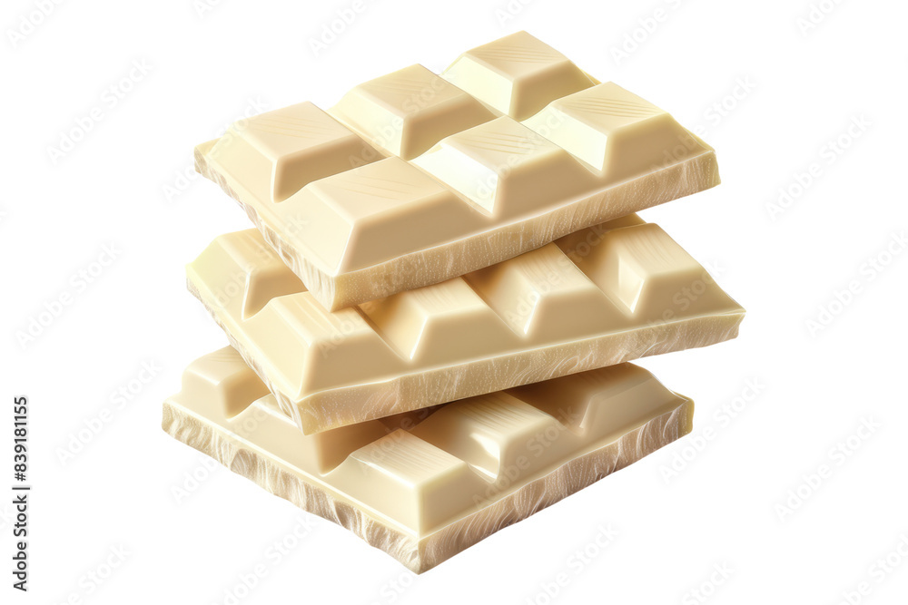 White milk chocolate isolated on white background White milk chocolate isolated on white background