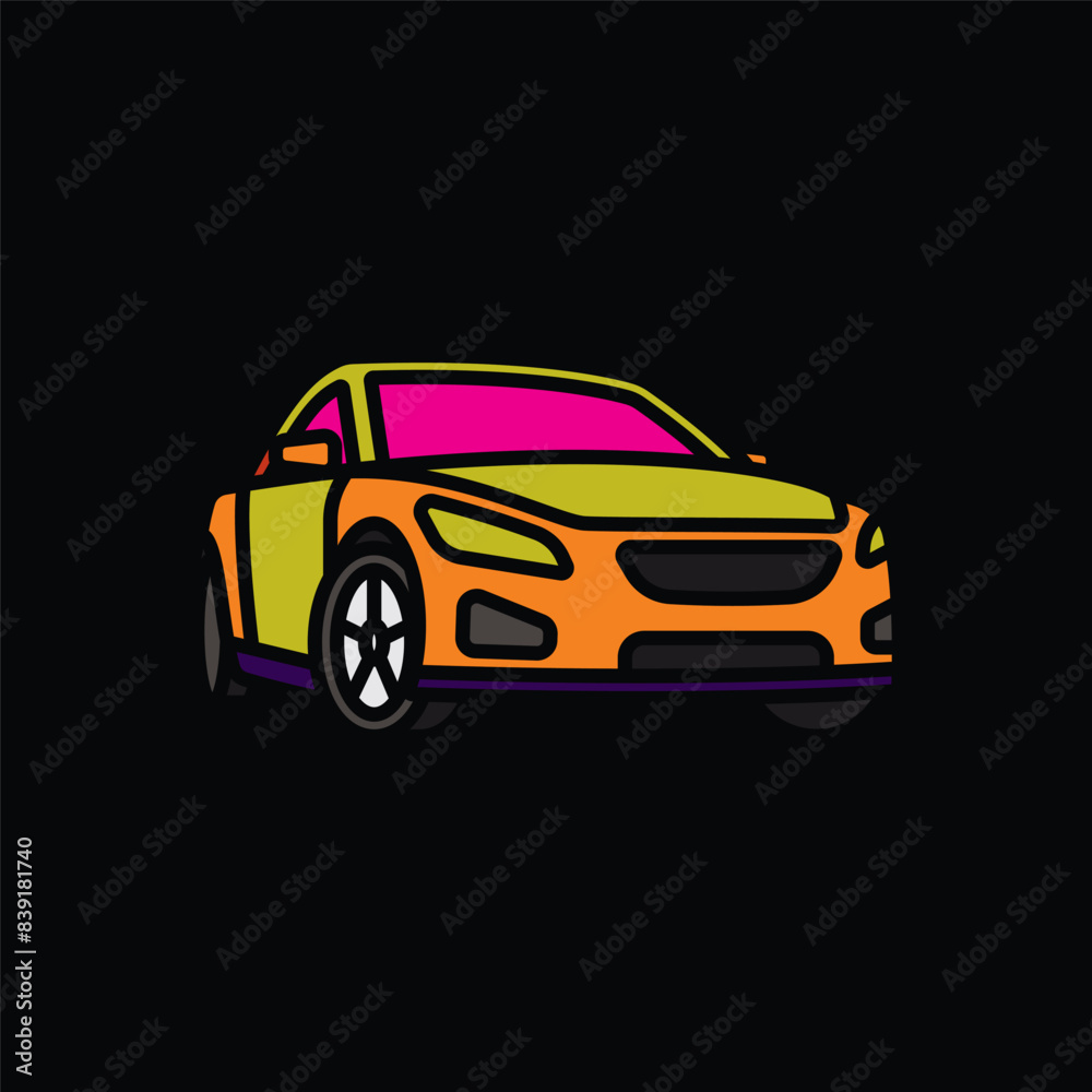 Original vector illustration. A passenger car. A contour icon. Original vector illustration. A passenger car. A contour icon.