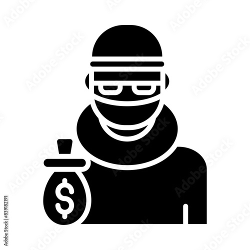 Robbery glyph icon