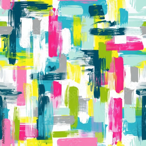 Vibrant Abstract Art: Colorful Brush Strokes and Textures