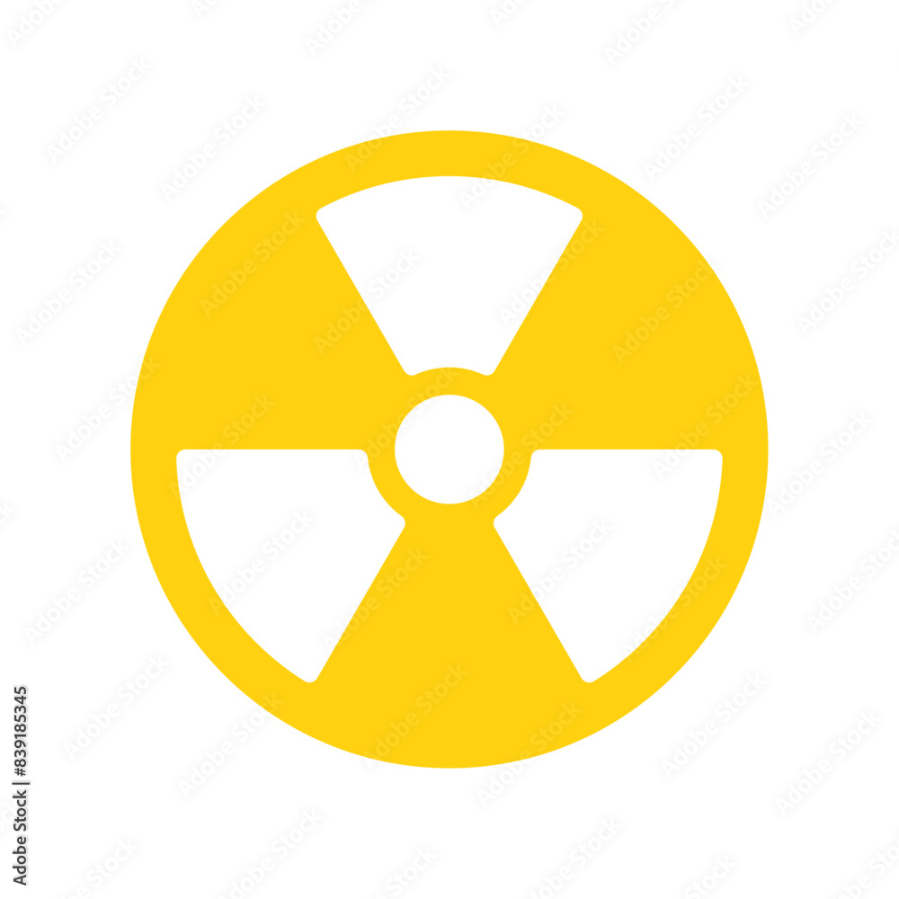 White on yellow radiation danger sign White on yellow radiation danger sign