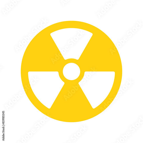White on yellow radiation danger sign