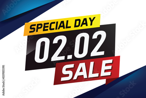 2.2 Special day sale word concept vector illustration with ribbon and 3d style for use landing page, template, ui, web, mobile app, poster, banner, flyer, background, gift card, coupon

