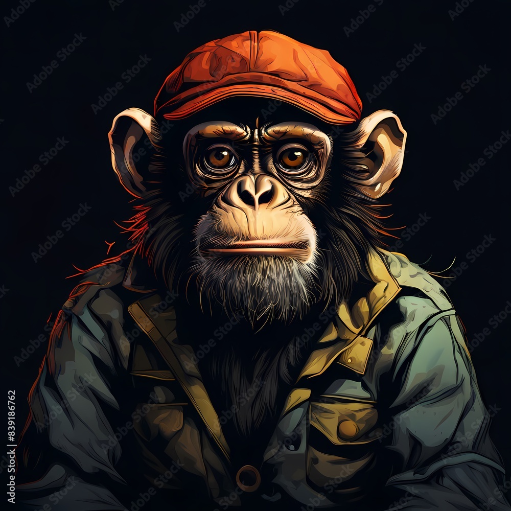 Portrait of a cartoon monkey Portrait of a cartoon monkey