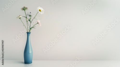 Serene Minimalist Vase with Delicate Spring Flowers