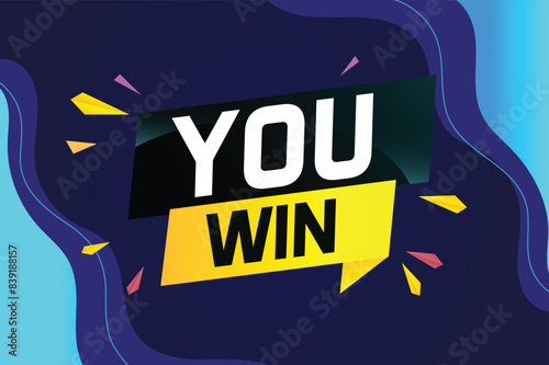 You win word concept vector illustration and 3d style for use landing page, template, ui, web, mobile app, poster, banner, flyer, background, gift card, coupon, label, wallpaper

