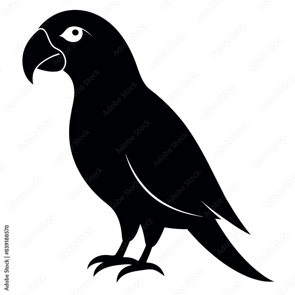 Fototapeta premium Simple Parrot silhouette vector illustration. 