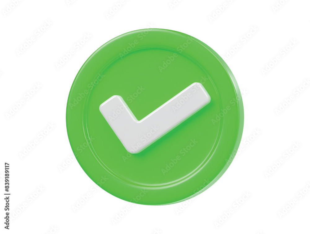 Accept icon 3d render illustration Accept icon 3d render illustration