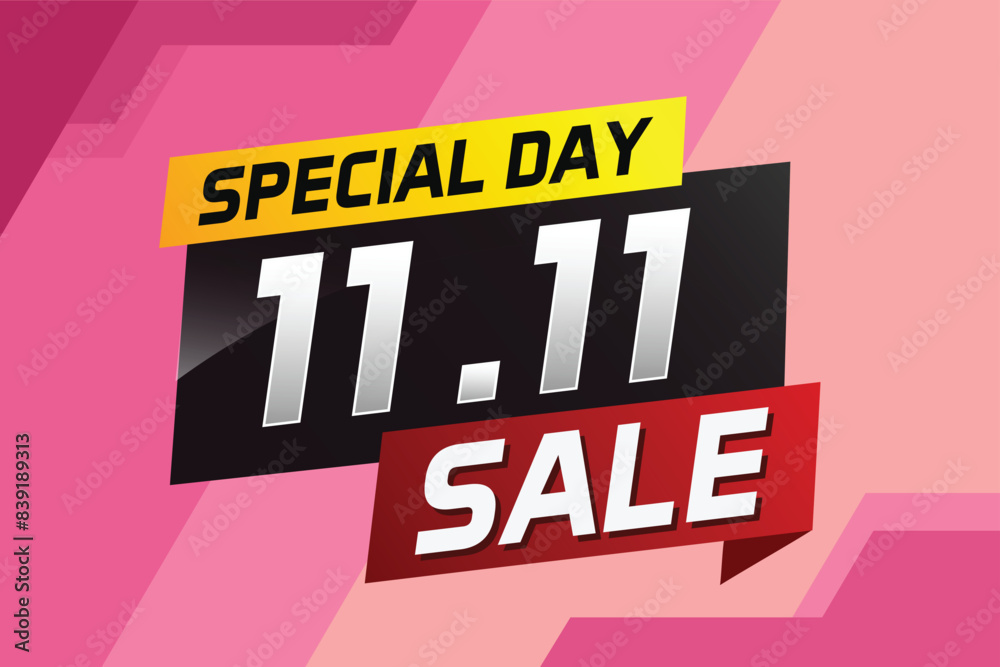 11.11 Special day sale word concept vector illustration with ribbon and 3d style for use landing page, template, ui, web, mobile app, poster, banner, flyer, background, gift card, coupon
11.11 Special day sale word concept vector illustration with ribbon and 3d style for use landing page, template, ui, web, mobile app, poster, banner, flyer, background, gift card, coupon