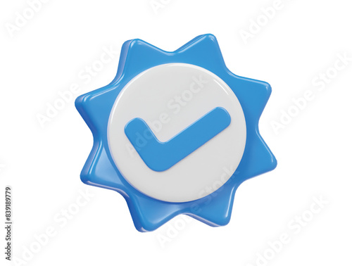 Accept icon 3d render illustration