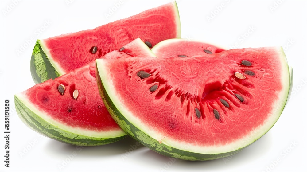 a group of slices of watermelon on a white background a group of slices of watermelon on a white background