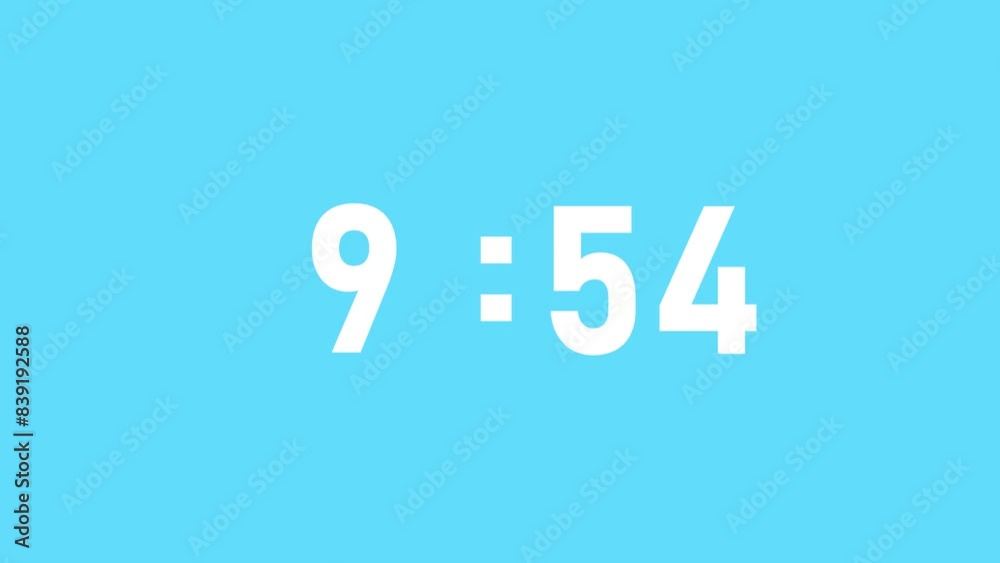 10 minutes countdown on blue background 
