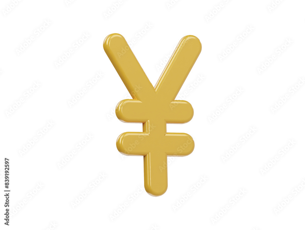 Obraz premium Yen icon 3d render illustration
