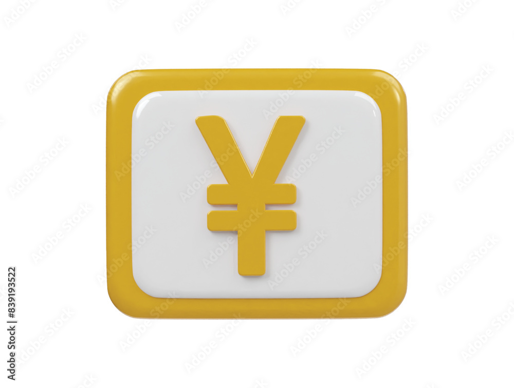 Fototapeta premium Yen icon 3d render illustration
