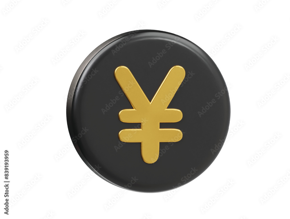Obraz premium Yen icon 3d render illustration