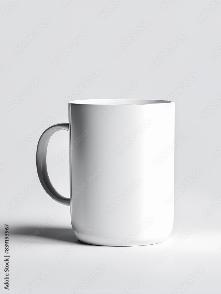 white glass mug mockup on white background white glass mug mockup on white background
