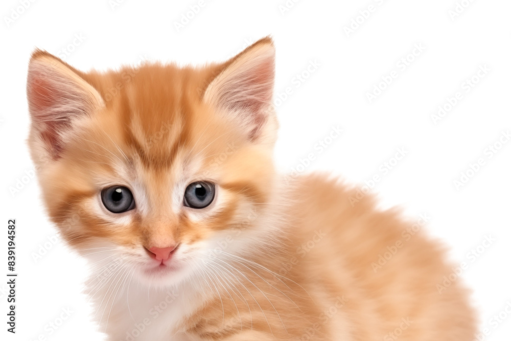 Portrait of kitten isolated on transparent background. Portrait of kitten isolated on transparent background.