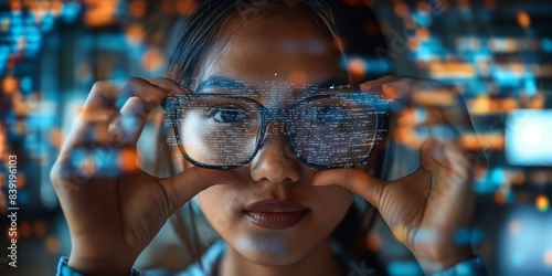Closeup view of IT support person with focussed on front view