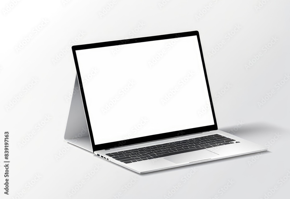 white screen laptop mockup isolated on white background. white screen laptop mockup isolated on white background.