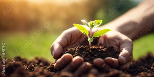 Wallpaper Mural hands holding seedling Torontodigital.ca