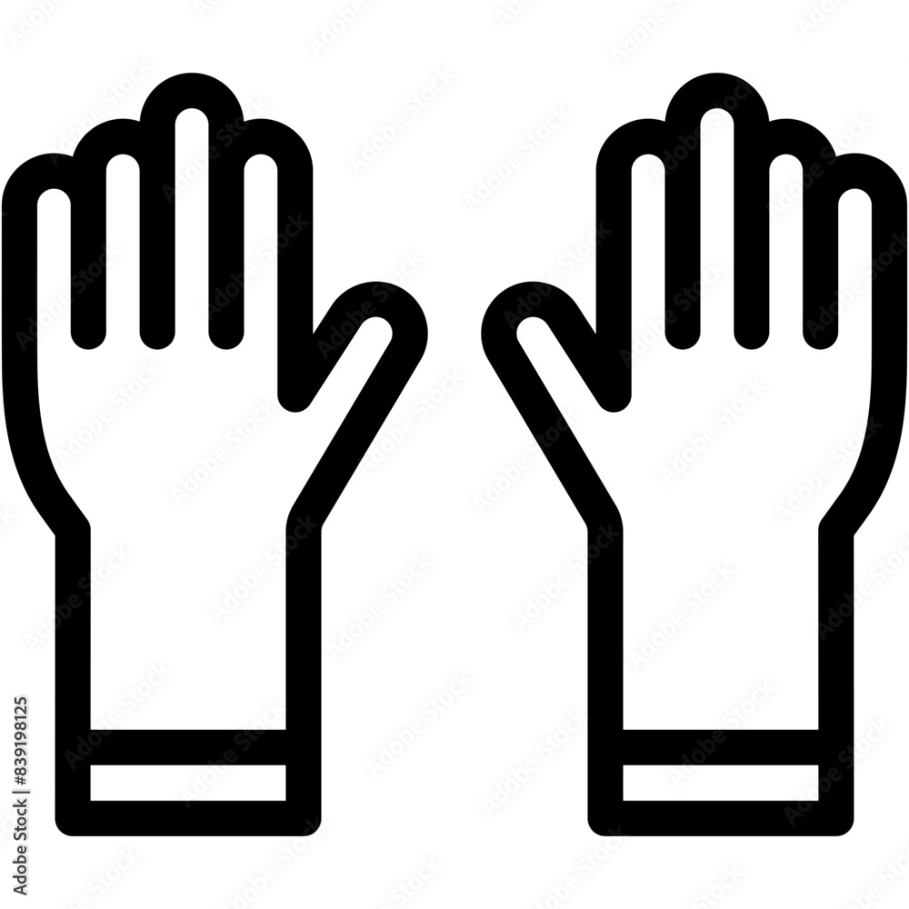 Obraz premium Vector Icon Rubber Gloves, Protection, Medical, Gloves, Healthcare And Medical