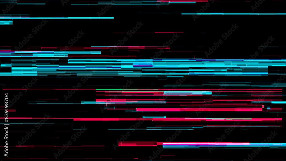 Abstract background with neon glitch texture, digital tv noise. computer screen damage. 3d rendering. Abstract background with neon glitch texture, digital tv noise. computer screen damage. 3d rendering.