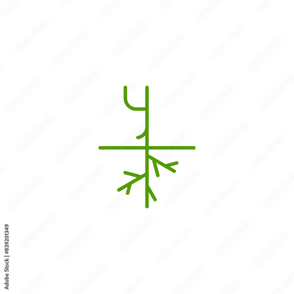 root and plant with combination letter vector root and plant with combination letter vector