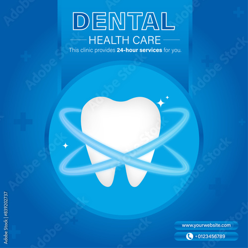 Dental health care and protection flat poster template design suitable for dental clinic.