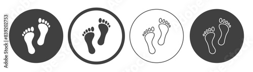 human footprint icon on white background.