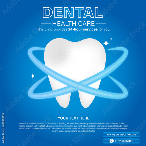 Dental health care flat poster template design suitable for dental clinic.