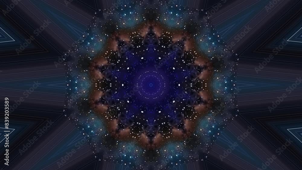 Aesthetic kaleidoscope animation stars effect for intro opening ads commercial