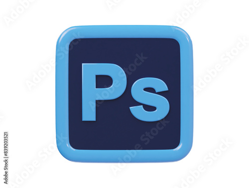 Photoshop icon 3d render illustration