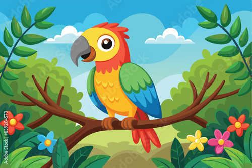 Colorful Parrot Cheer: Illustration Design to Lift Your Spirits