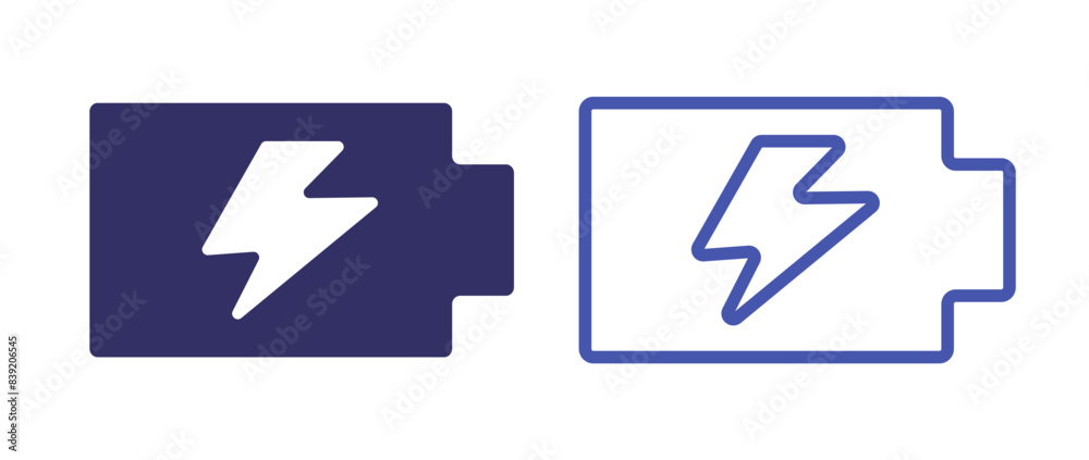 Battery Charging in flat style isolated on white background Battery Charging in flat style isolated on white background