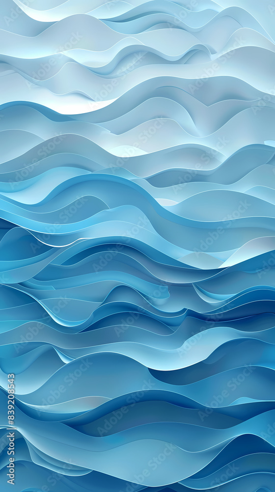 Abstract light blue waves paper art background vector image Abstract light blue waves paper art background vector image