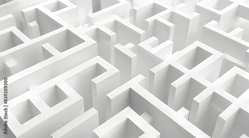 Geometric Labyrinth A Mind Bending Exploration in White Geometric Labyrinth A Mind Bending Exploration in White