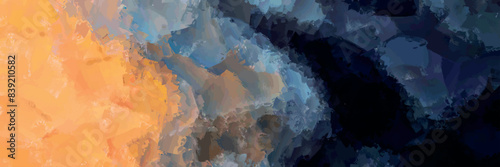 abstract blended shadow brush stroke effect illustration of a wave colorful background blue mustard in gradient style 2