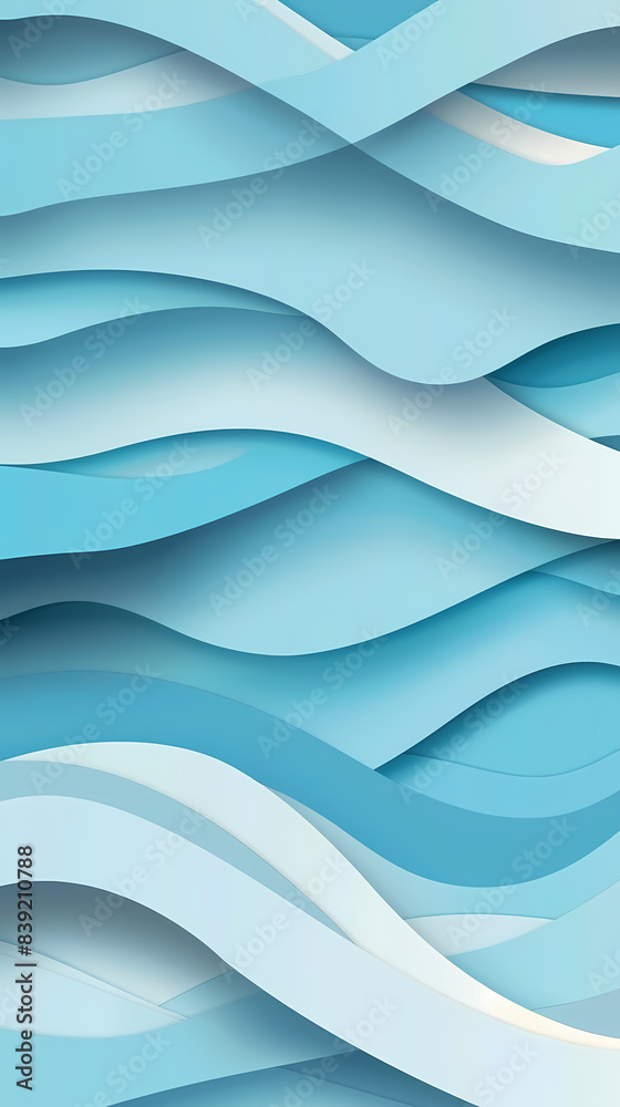 Abstract light blue waves paper art background vector image Abstract light blue waves paper art background vector image