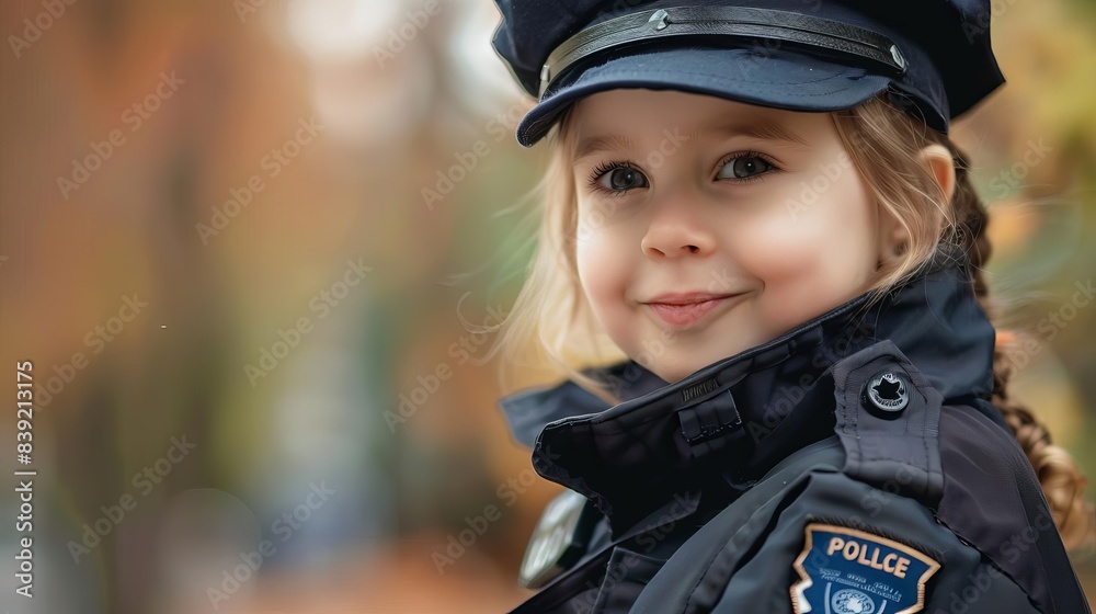 smiling child dressed as police officer dreaming of serving and protecting the community portrait photography smiling child dressed as police officer dreaming of serving and protecting the community portrait photography