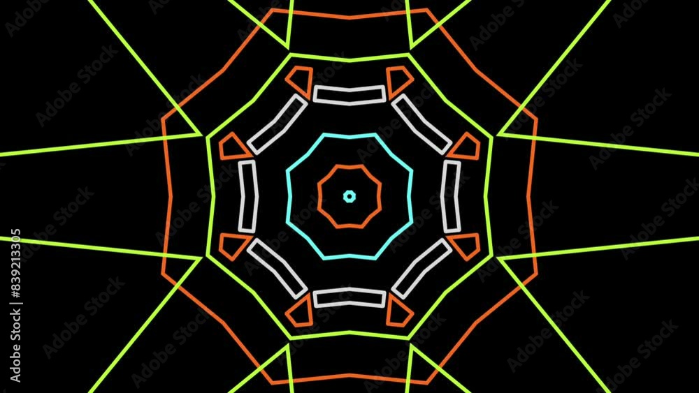 Aesthetic kaleidoscope line art animation for intro opening ads commercial