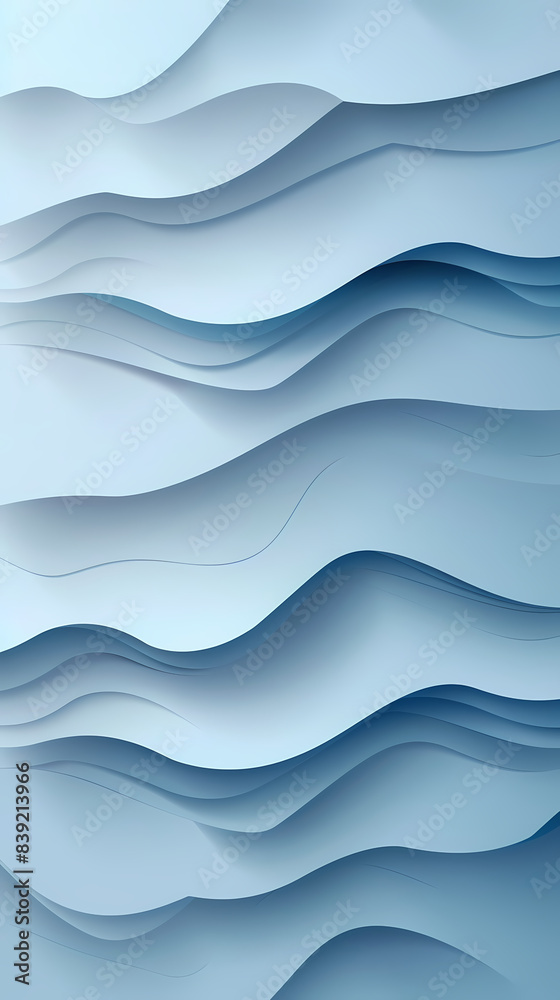 Abstract light blue waves paper art background vector image Abstract light blue waves paper art background vector image