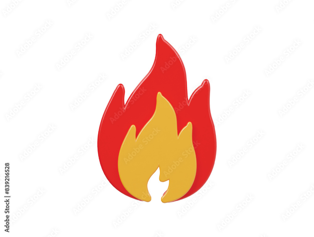 Fire icon 3d render illustraton Fire icon 3d render illustraton