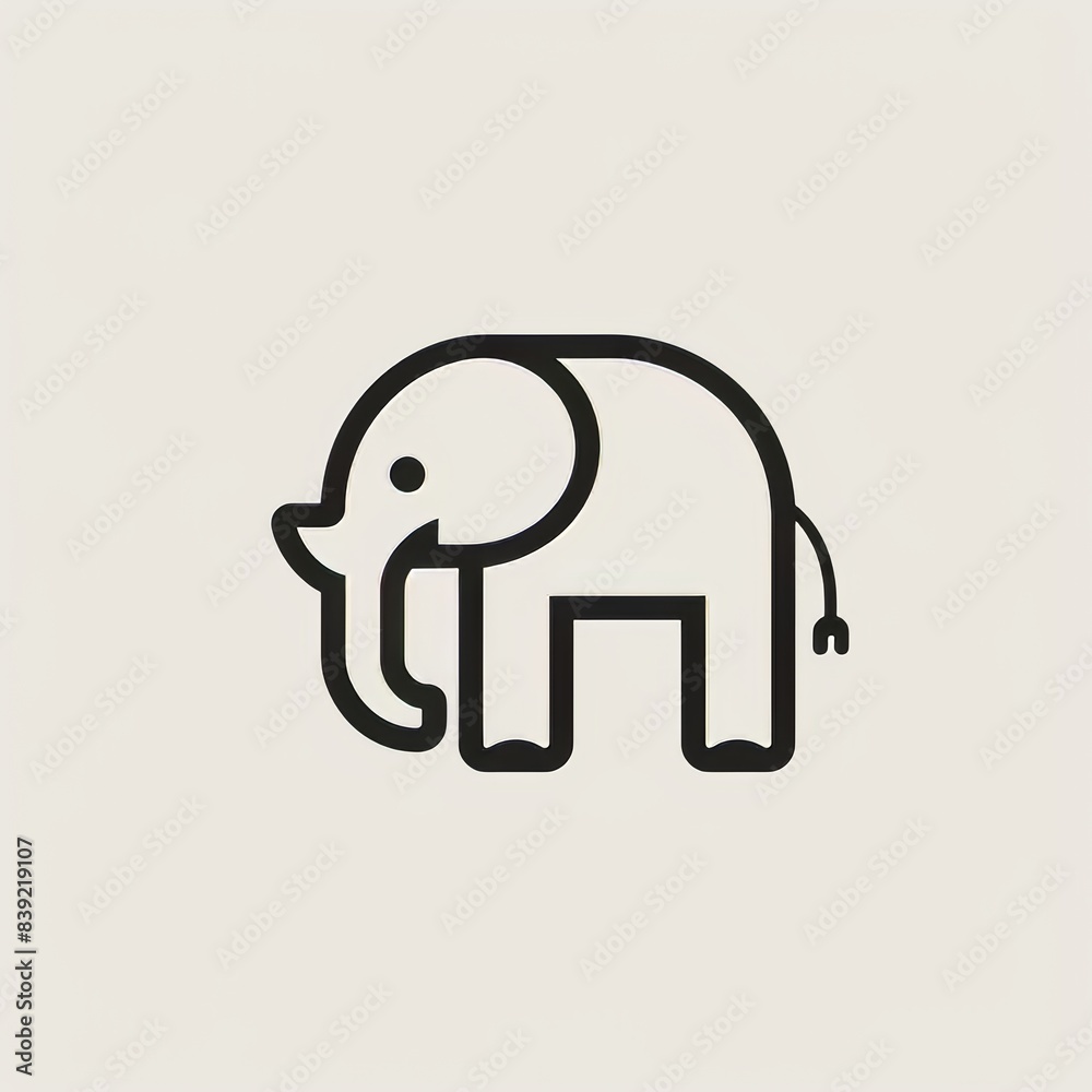 Craft an elegant elephant icon with a minimalist Scandinavian flair Craft an elegant elephant icon with a minimalist Scandinavian flair