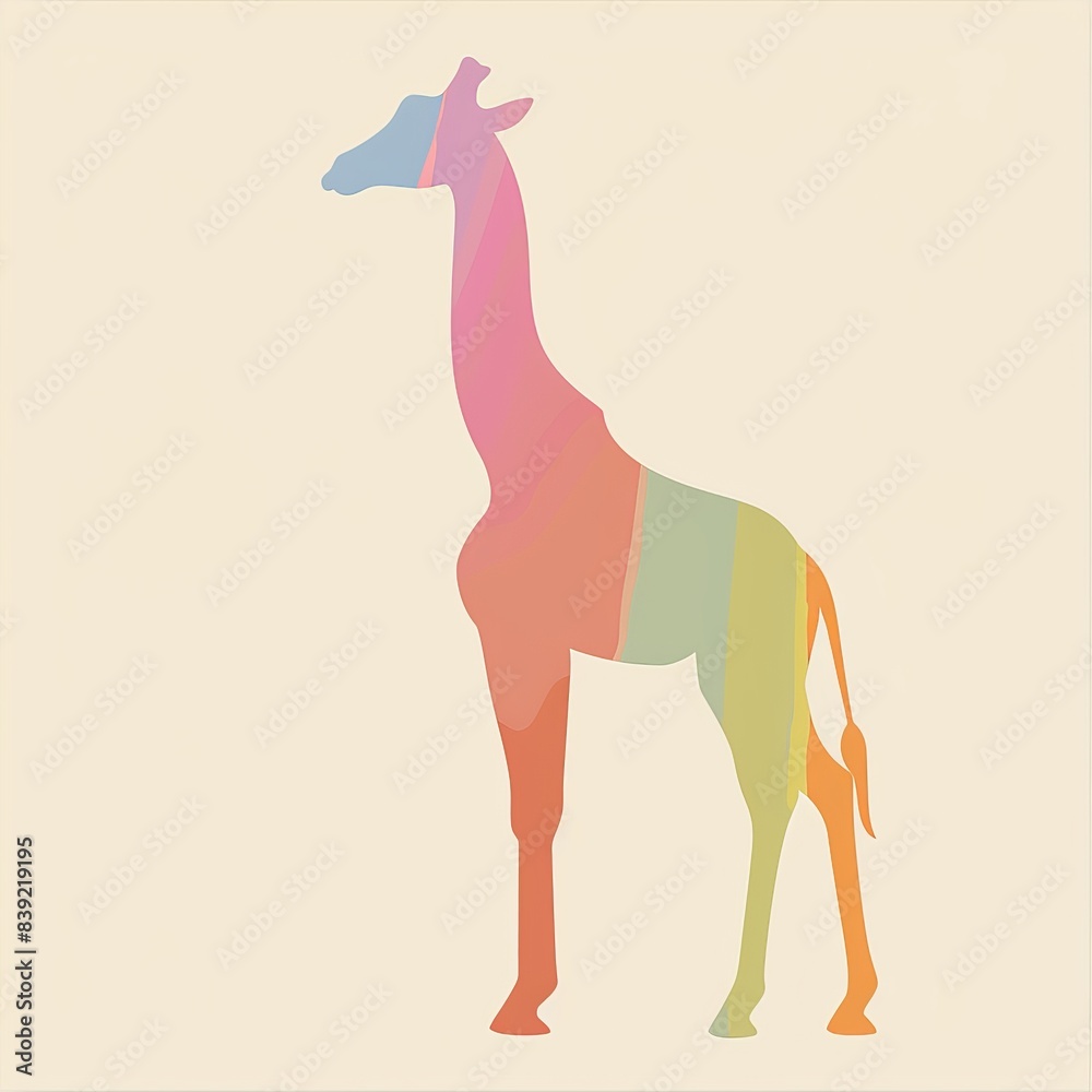 Obraz premium Design a giraffe icon with the clean, understated elegance of Scandinavian aesthetics