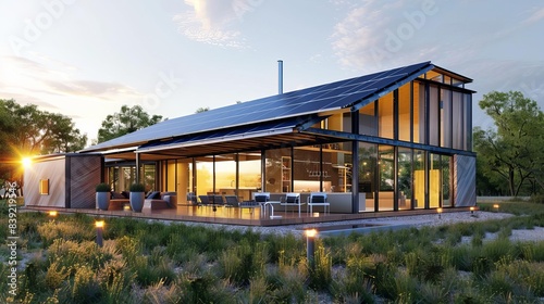 sustainable living modern ecofriendly home with highefficiency solar panels green energy solutions architectural 3d rendering