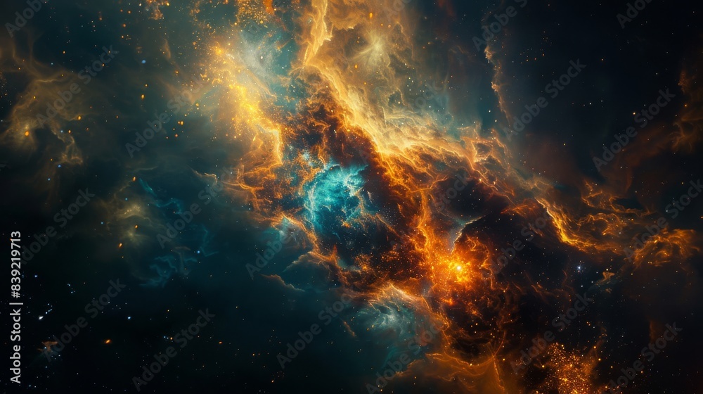 Fototapeta premium Nebulas in the universe, distant and beautiful, Surrealism, dark style, science fiction, cyberpunk, real photos, Hasselblad cameras, 8k, HD, 