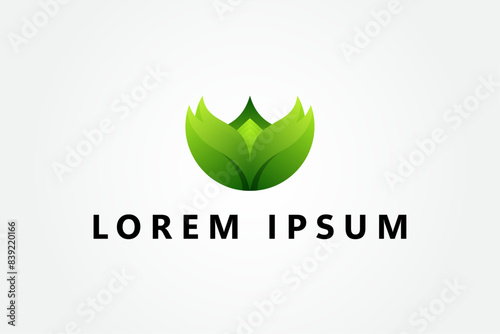Abstract flower logo icon design. lotus logo design minimal style. Color gradient overlap vector logotype.