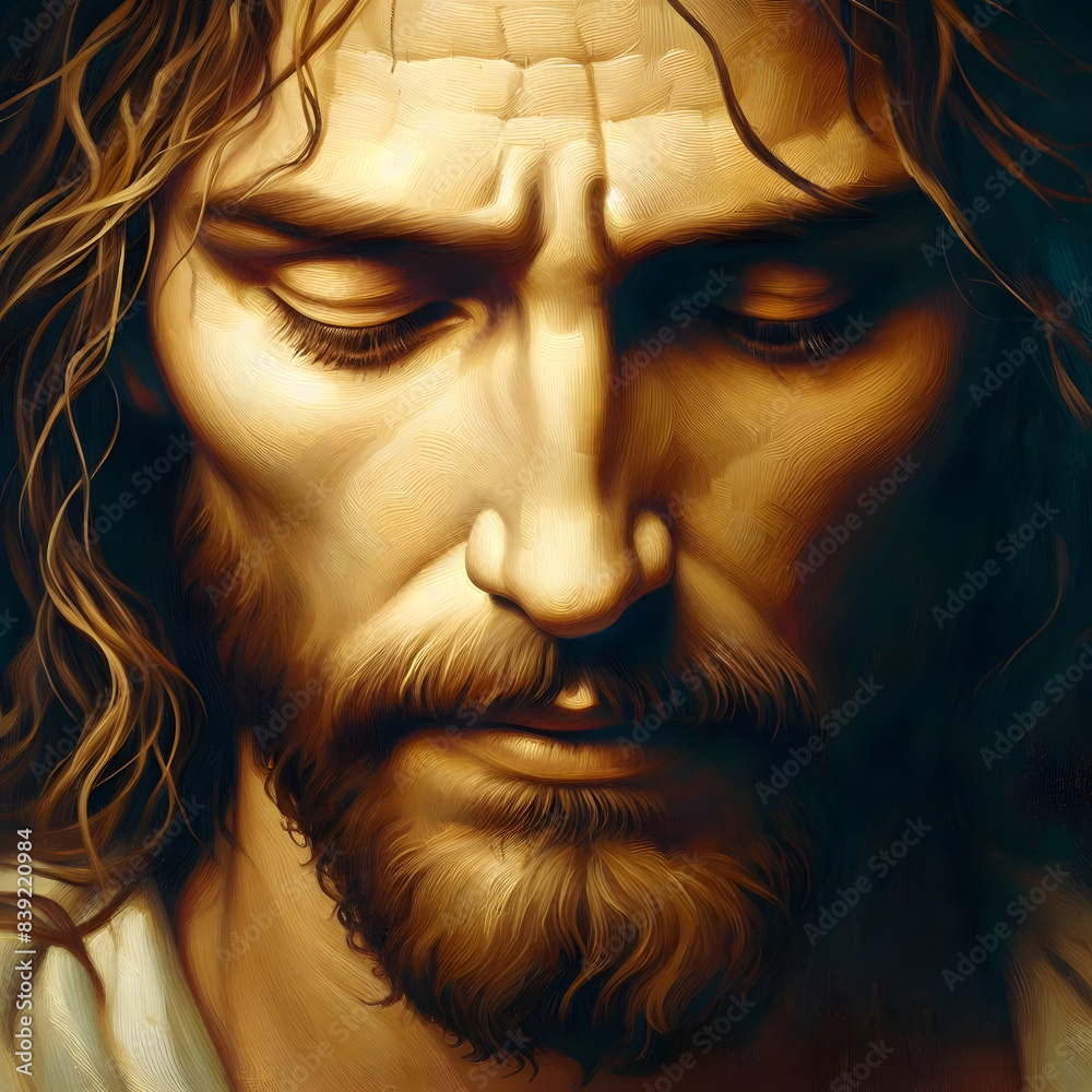 Fototapeta premium Calming image of Jesus face