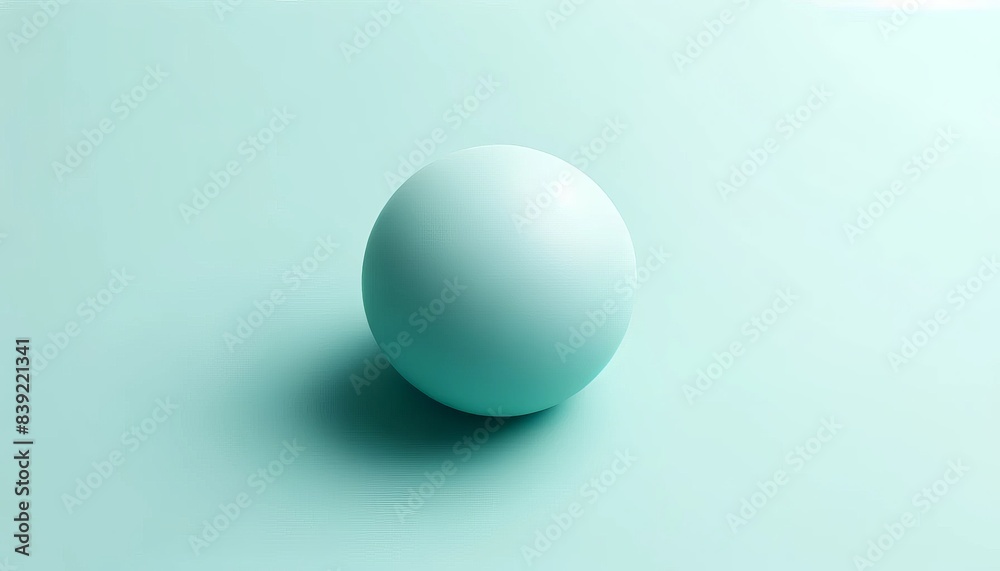 Minimalist image of a single pastel teal sphere on a matching light blue surface, highlighting simplicity and color harmony. Minimalist image of a single pastel teal sphere on a matching light blue surface, highlighting simplicity and color harmony.