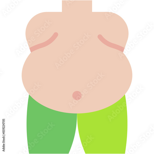 Vector Icon Fat, Obesity, Healthcare and Medical, Anatomy, Wellness, Fitness